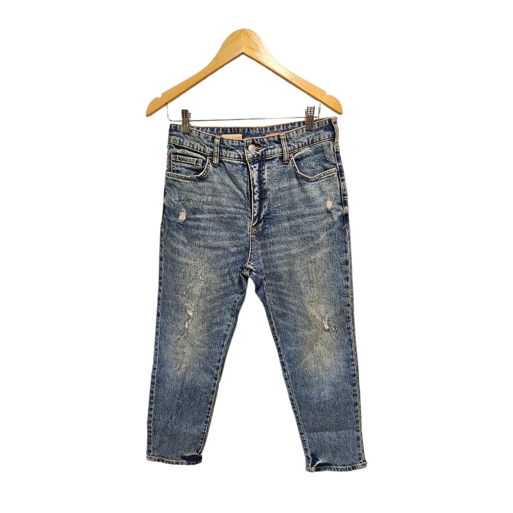 Pilcro and the Letterpress High Waisted Distressed Straight Leg‎ Jeans Size 26
